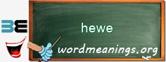 WordMeaning blackboard for hewe